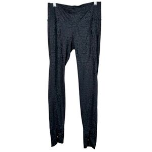 Studio by Capizio Black Gray Textured Damask Print High Rise Leggings Small S